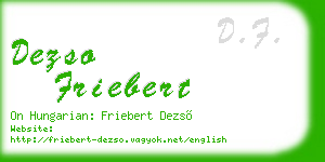 dezso friebert business card