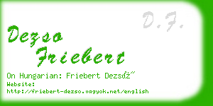 dezso friebert business card